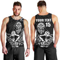 New Zealand Silver Fern Rugby Custom Men Tank Top Maori Tiki Black Version