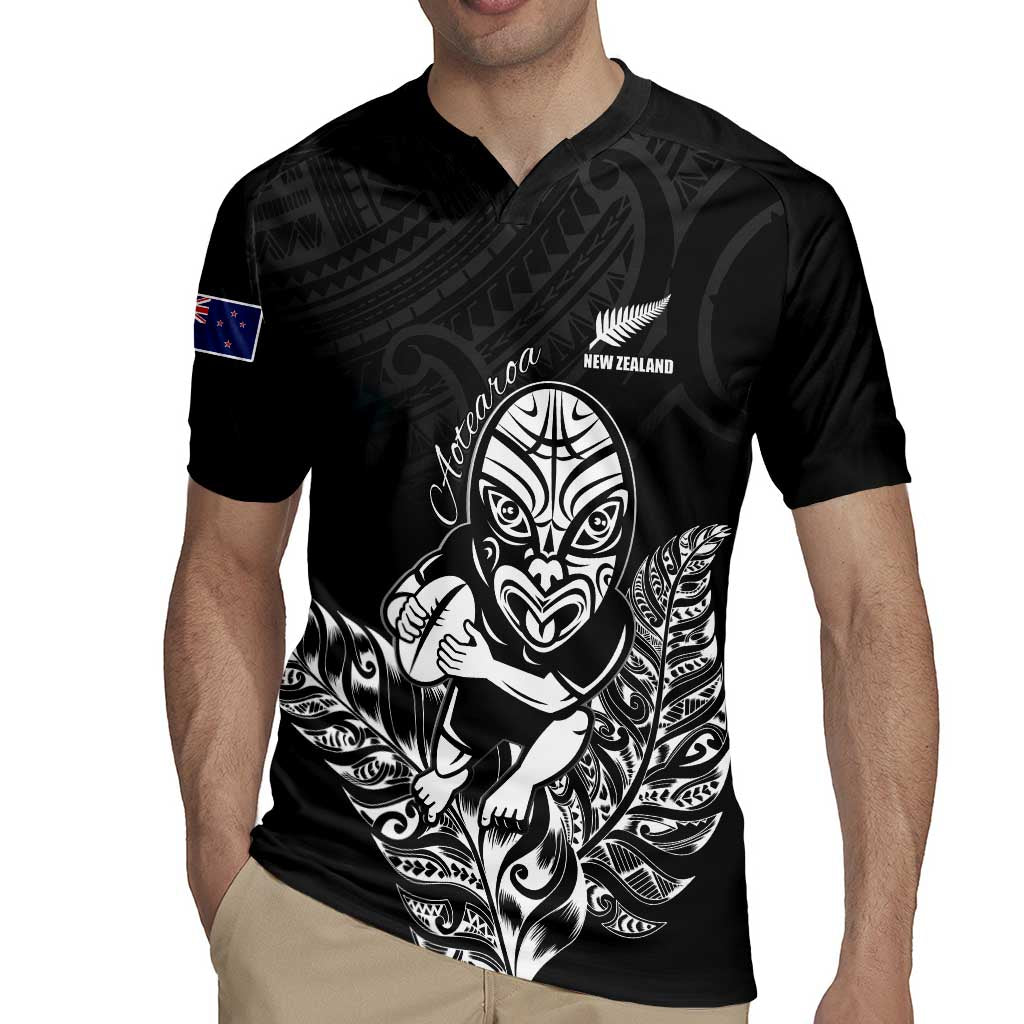 New Zealand Silver Fern Rugby Custom Rugby Jersey Maori Tiki Black Version