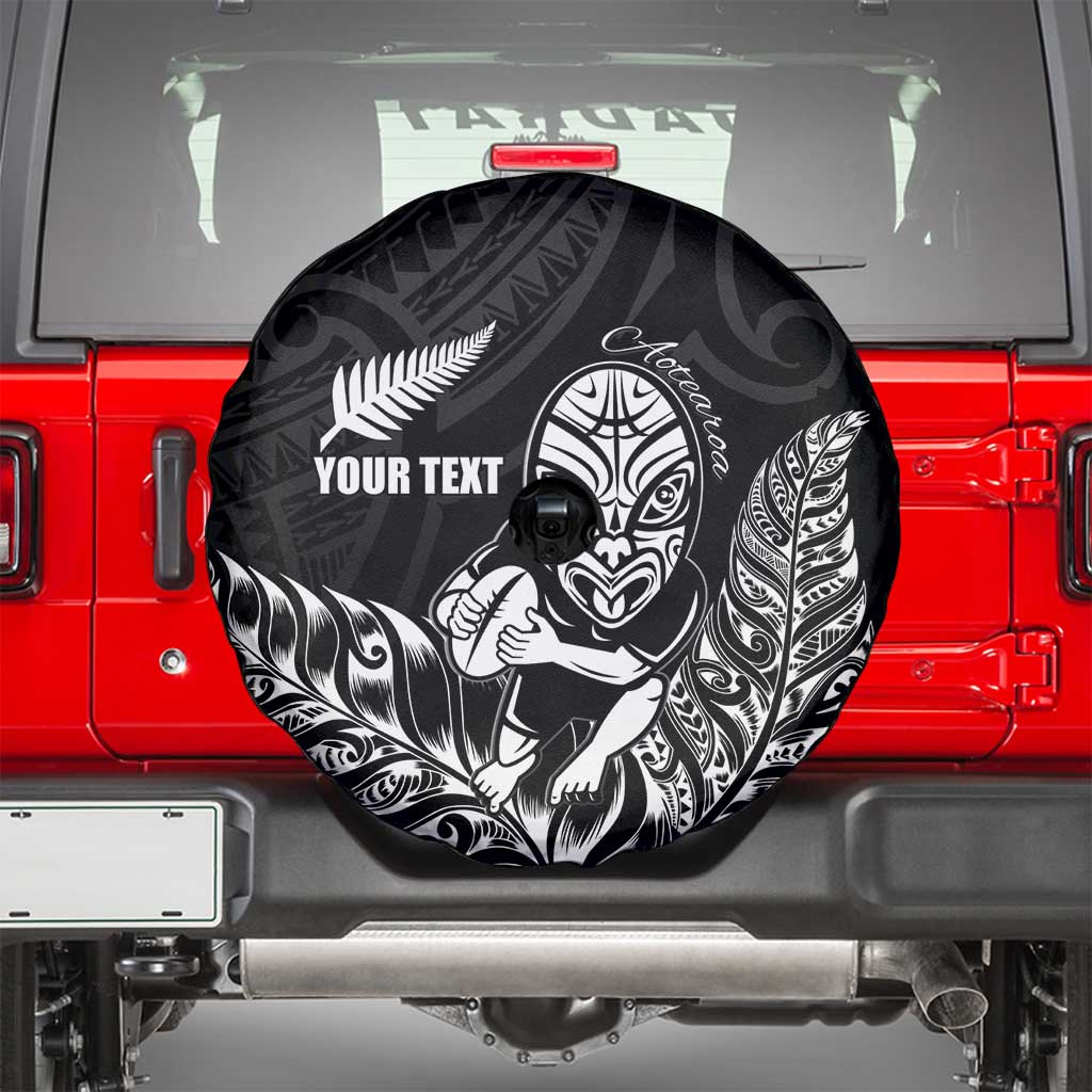 New Zealand Silver Fern Rugby Custom Spare Tire Cover Maori Tiki Black Version