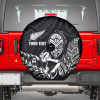 New Zealand Silver Fern Rugby Custom Spare Tire Cover Maori Tiki Black Version