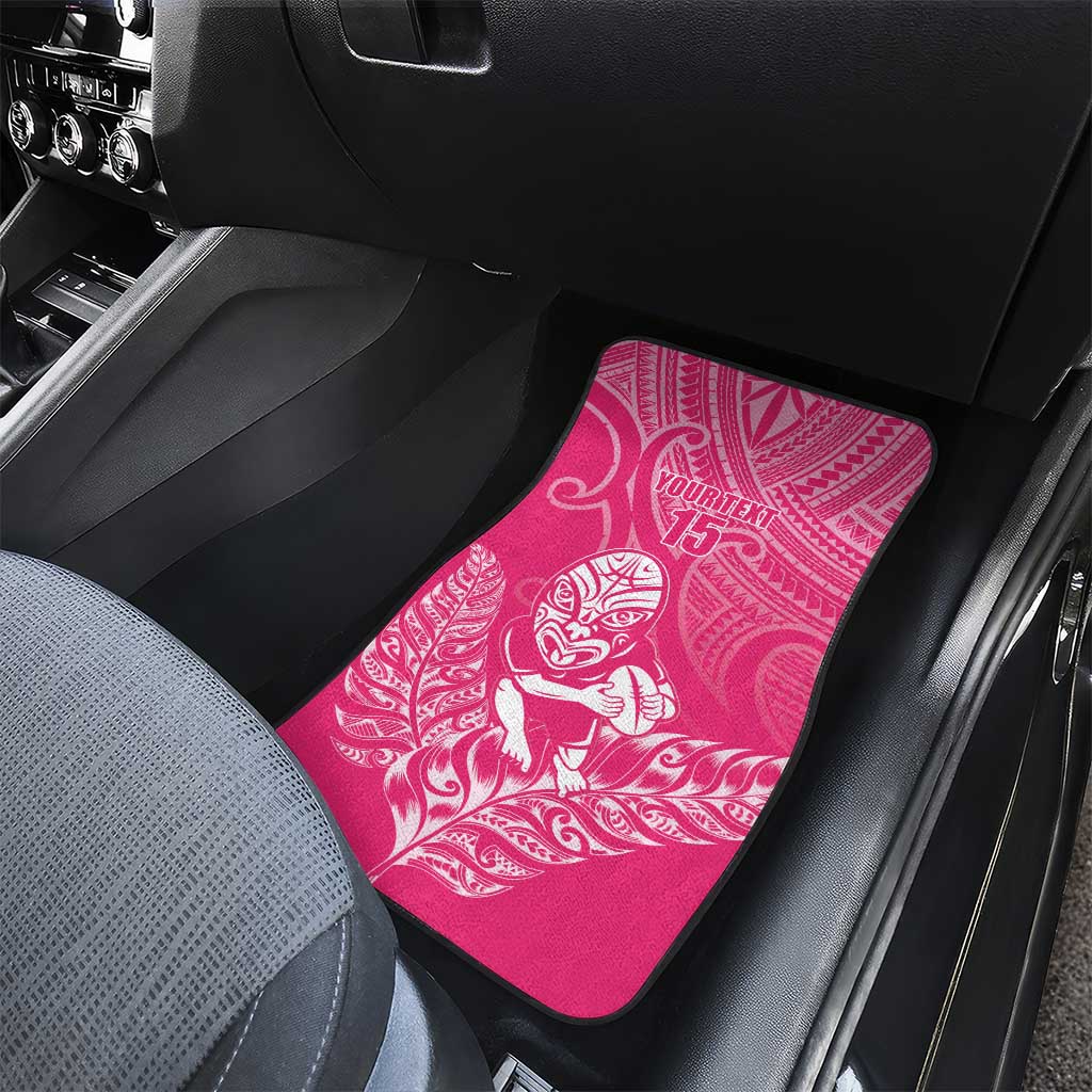 New Zealand Silver Fern Rugby Custom Car Mats Maori Tiki Pink Version