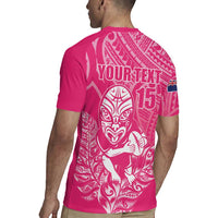 New Zealand Silver Fern Rugby Custom Rugby Jersey Maori Tiki Pink Version