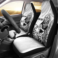 New Zealand Silver Fern Rugby Custom Car Seat Cover Maori Tiki White Version