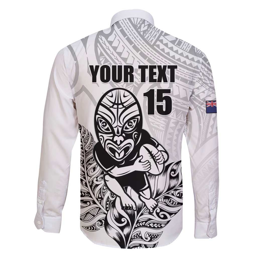 New Zealand Silver Fern Rugby Custom Family Matching Off Shoulder Short Dress and Hawaiian Shirt Maori Tiki White Version