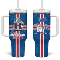 Iceland Icelandic National Day Tumbler With Handle Happy 81th Anniversary