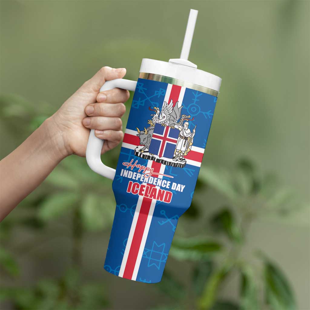 Iceland Icelandic National Day Tumbler With Handle Happy 81th Anniversary