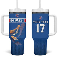 Iceland Basketball Custom Tumbler With Handle Blue Style
