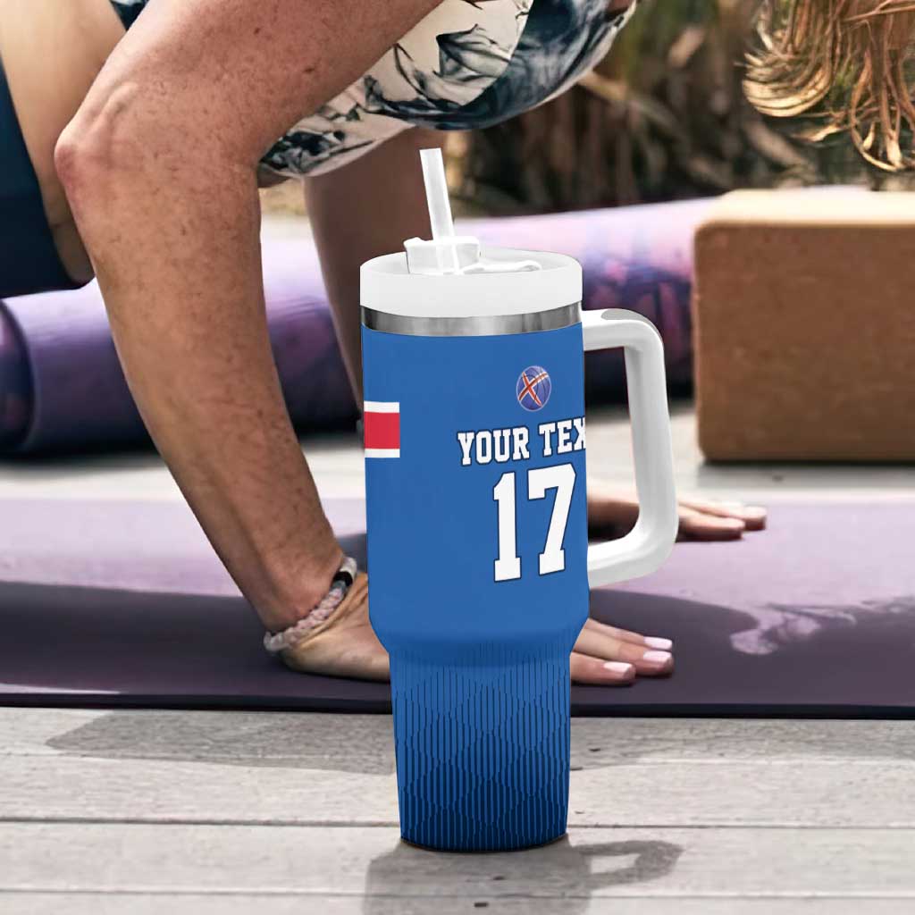Iceland Basketball Custom Tumbler With Handle Blue Style