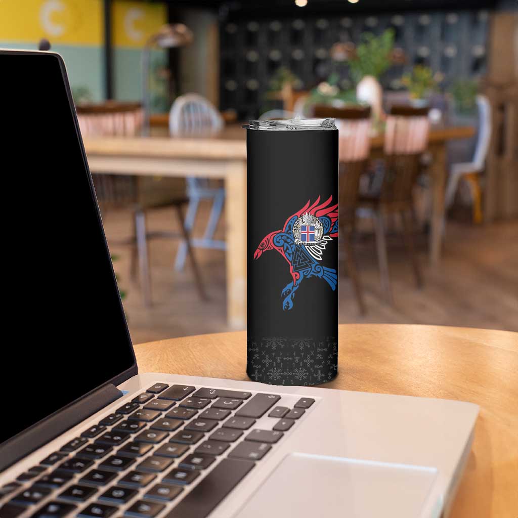 Iceland Viking Culture Skinny Tumbler Norse Mythology Raven Tattoo