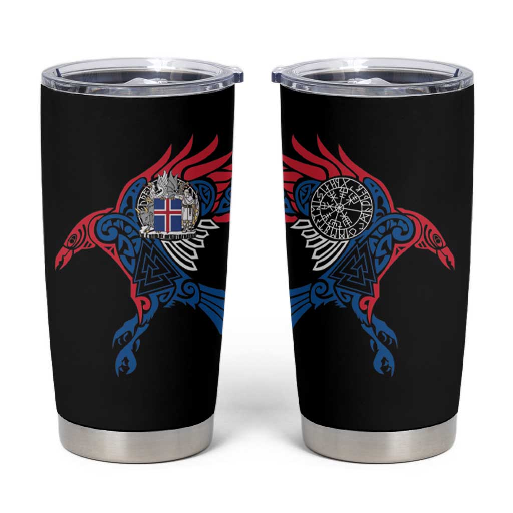 Iceland Viking Culture Tumbler Cup Norse Mythology Raven Tattoo