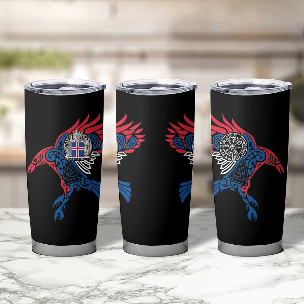 Iceland Viking Culture Tumbler Cup Norse Mythology Raven Tattoo