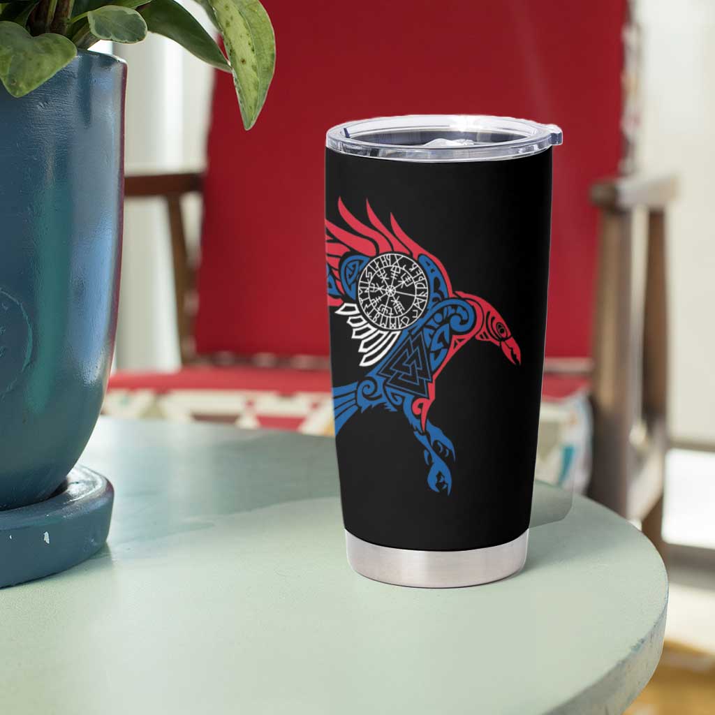 Iceland Viking Culture Tumbler Cup Norse Mythology Raven Tattoo