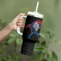 Iceland Viking Culture Tumbler With Handle Norse Mythology Raven Tattoo
