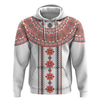 Bulgarian Embroidery Style Seamless Pattern Hoodie