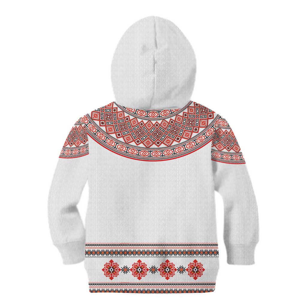 Bulgarian Embroidery Style Seamless Pattern Kid Hoodie