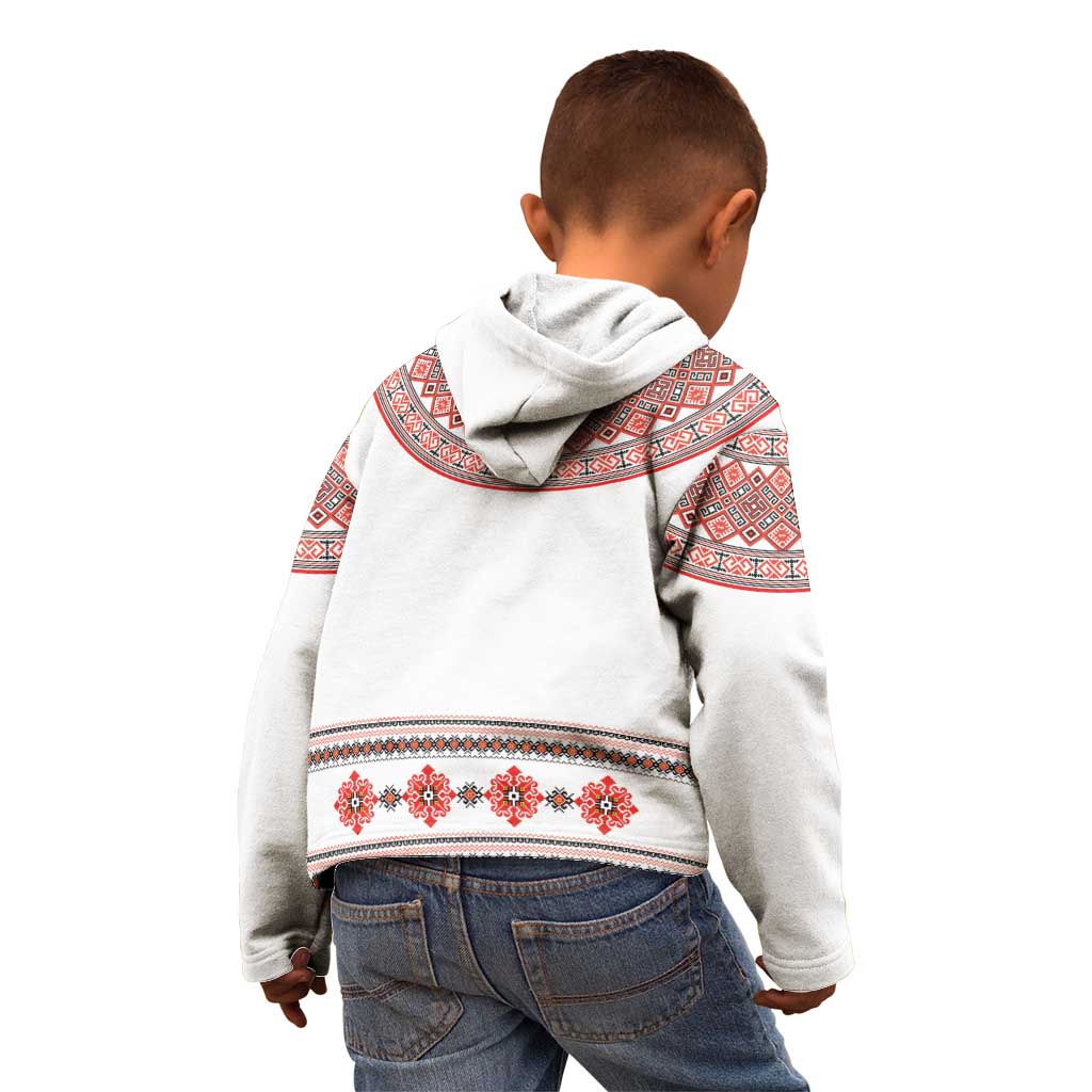 Bulgarian Embroidery Style Seamless Pattern Kid Hoodie