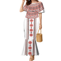 Bulgarian Embroidery Style Seamless Pattern Mermaid Dress