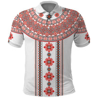 Bulgarian Embroidery Style Seamless Pattern Polo Shirt