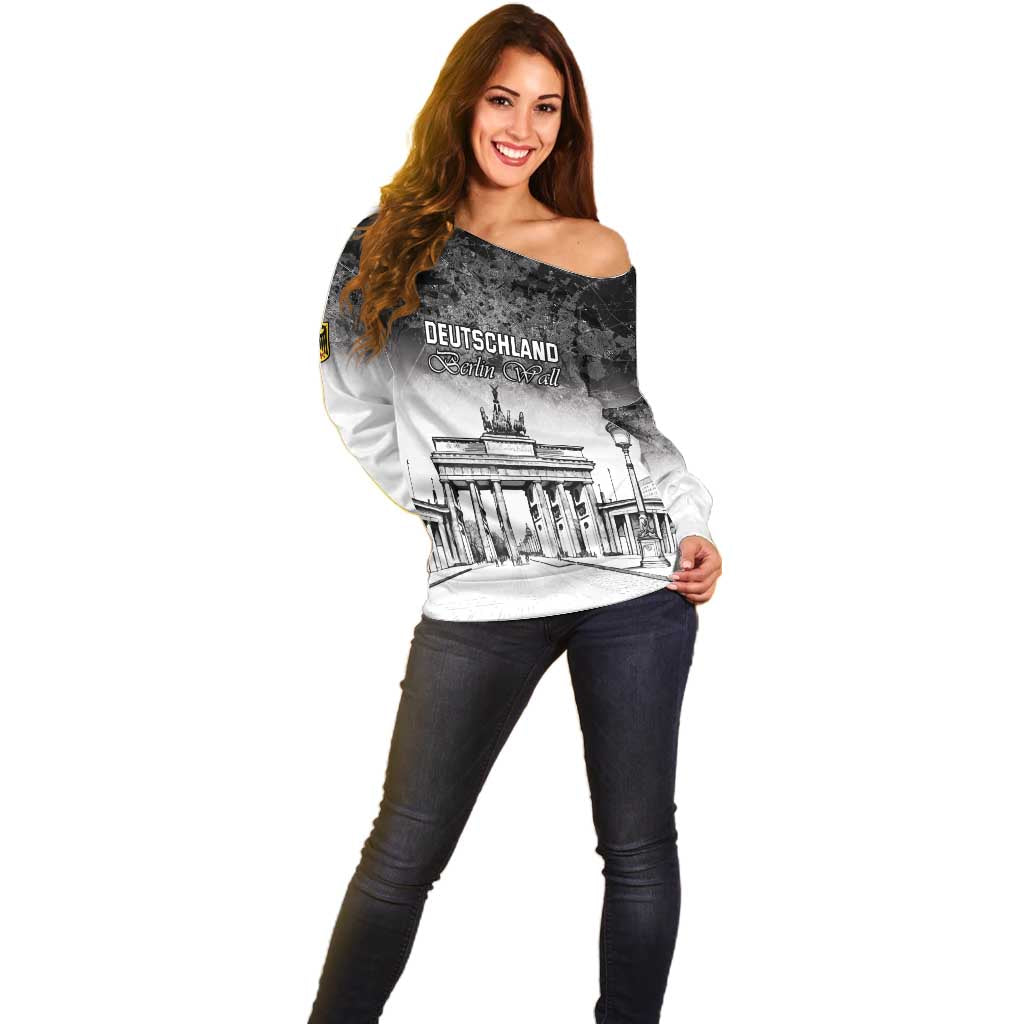 Personalized Germany Berlin Wall Off Shoulder Sweater Tag der Deutschen Einheit