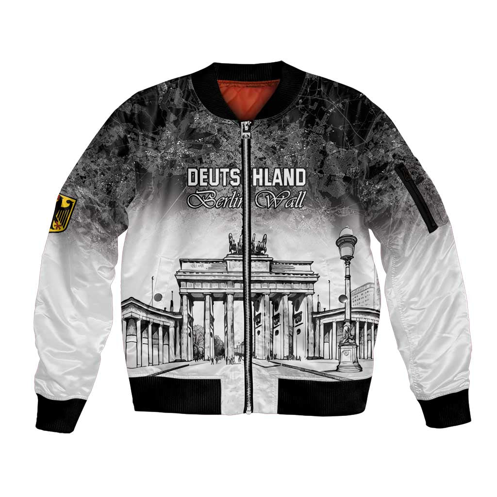 Personalized Germany Berlin Wall Sleeve Zip Bomber Jacket Tag der Deutschen Einheit