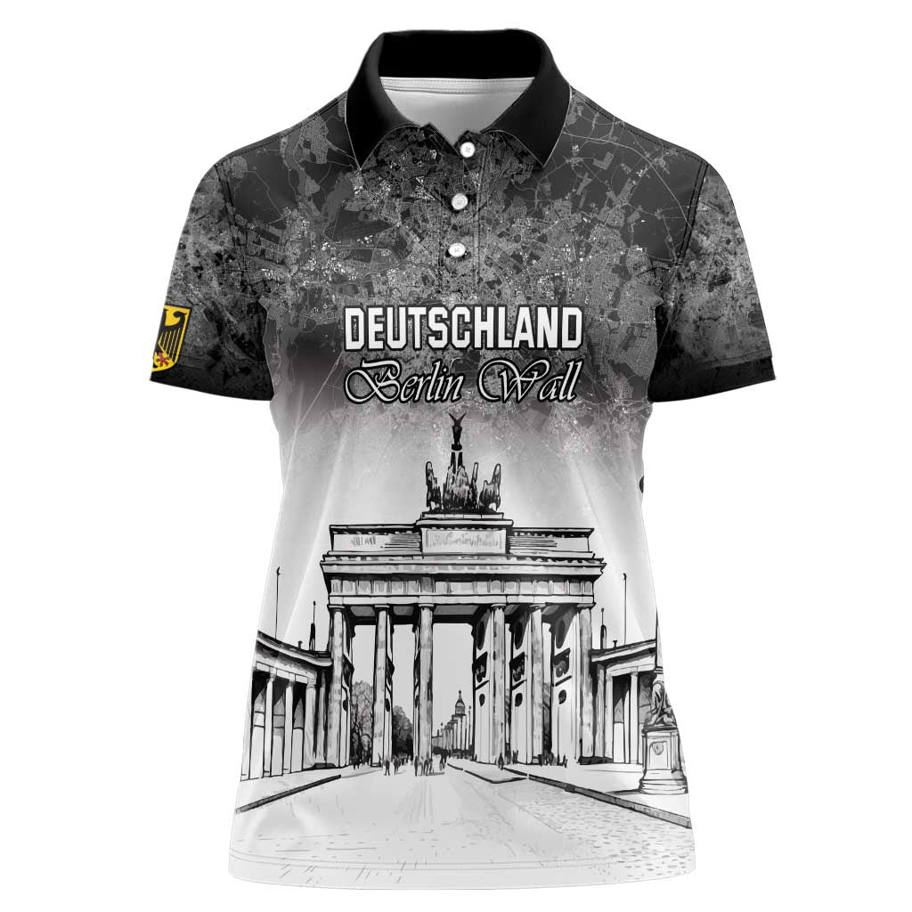Personalized Germany Berlin Wall Women Polo Shirt Tag der Deutschen Einheit