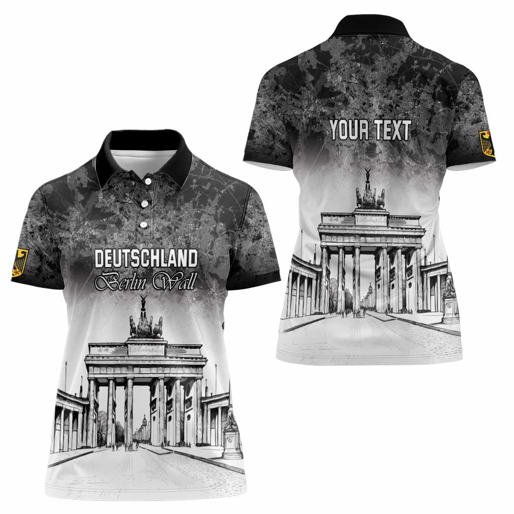 Personalized Germany Berlin Wall Women Polo Shirt Tag der Deutschen Einheit