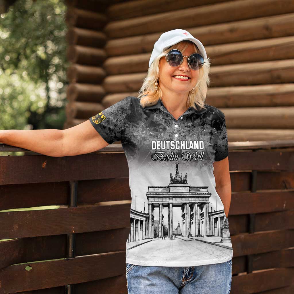 Personalized Germany Berlin Wall Women Polo Shirt Tag der Deutschen Einheit
