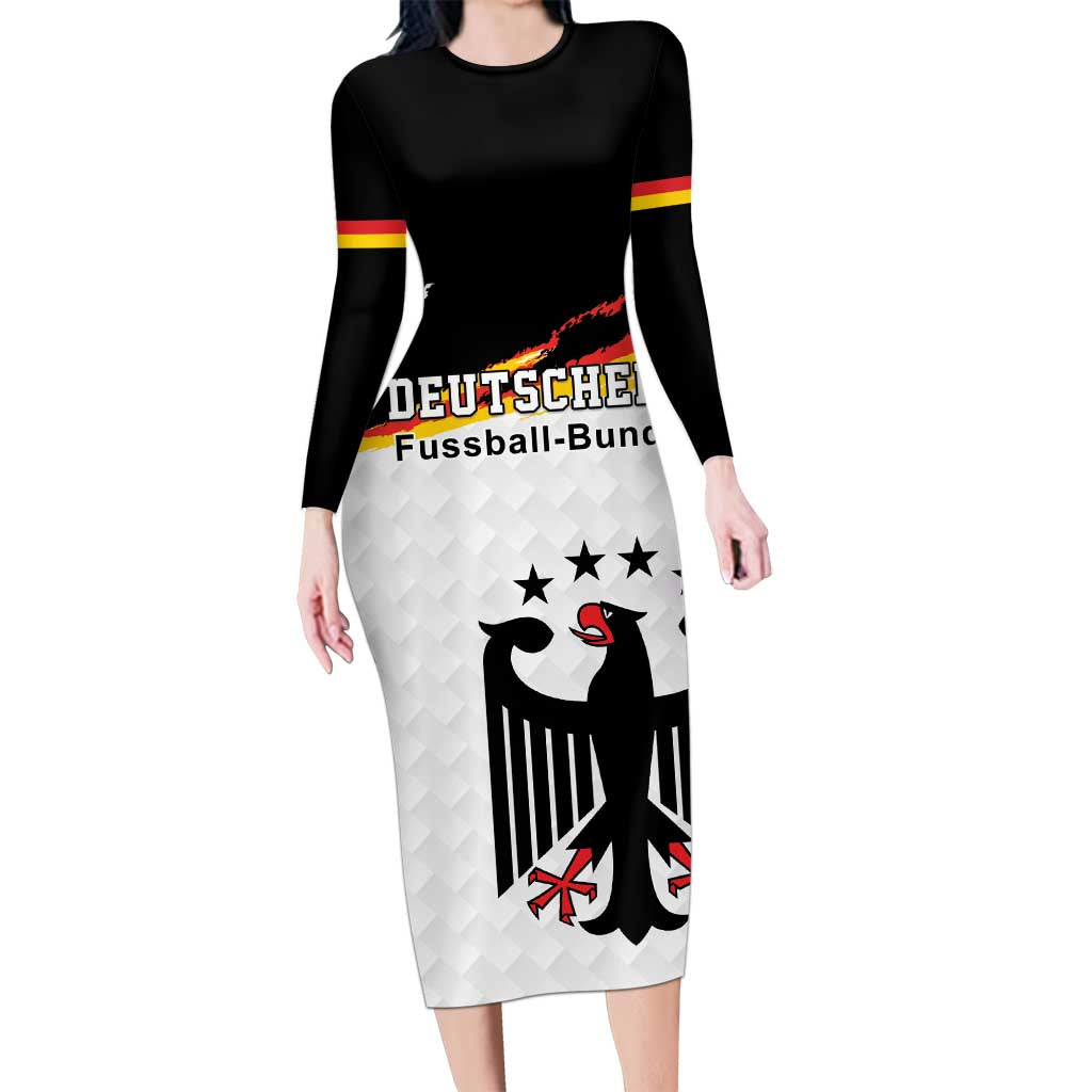 Custom Germany Football Long Sleeve Bodycon Dress Come On DFB-Team
