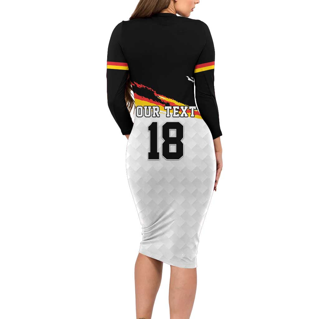 Custom Germany Football Long Sleeve Bodycon Dress Come On DFB-Team