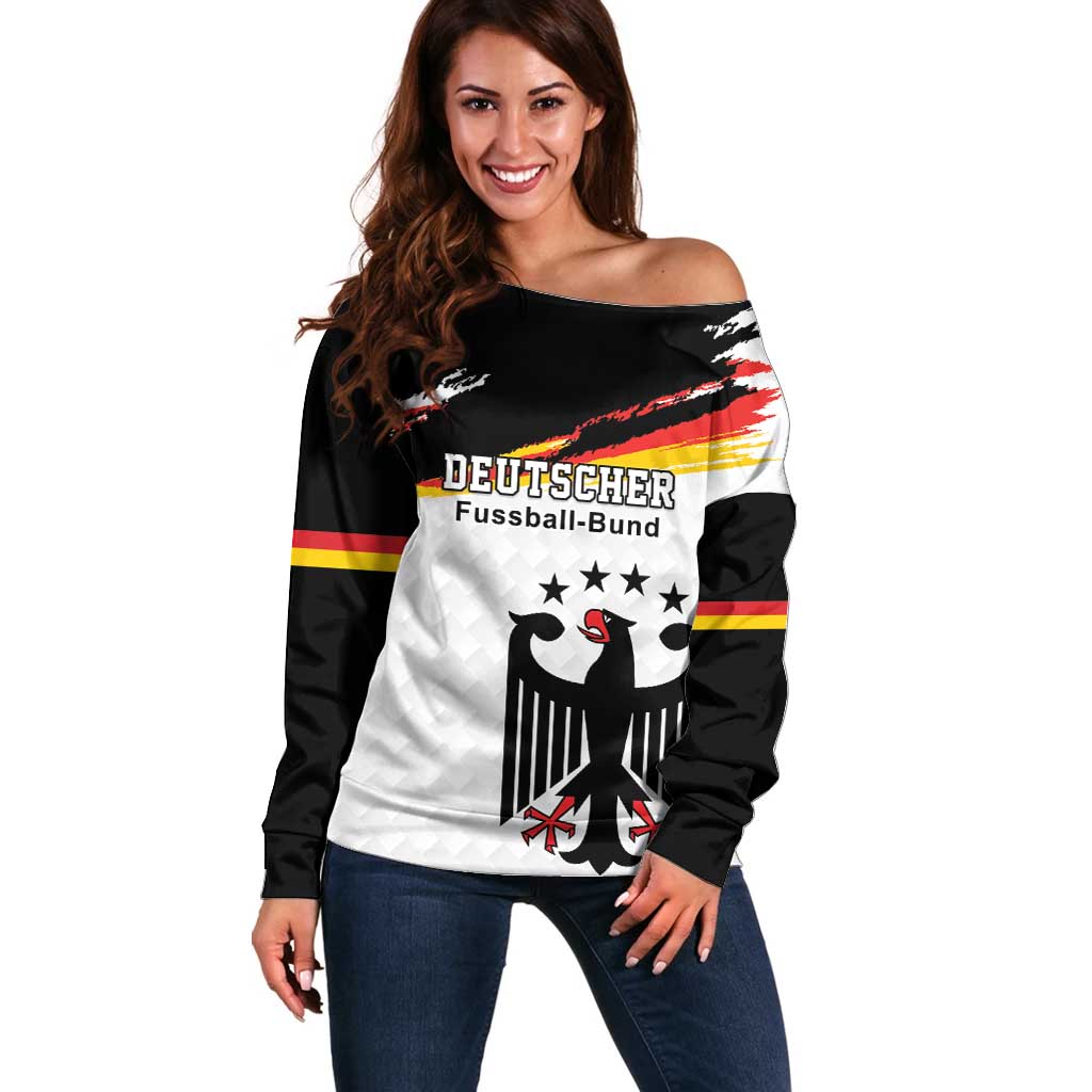 Custom Germany Football Off Shoulder Sweater Come On DFB-Team