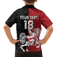 Custom British Lions New Zealand Family Matching Off The Shoulder Long Sleeve Dress and Hawaiian Shirt Unique Style - Polynesian Pride