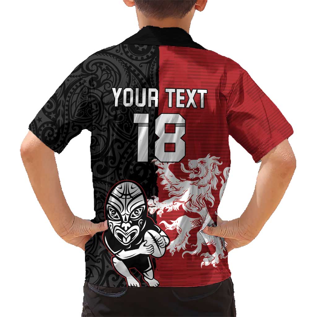 Custom British Lions New Zealand Family Matching Short Sleeve Bodycon Dress and Hawaiian Shirt Unique Style LT18 - Polynesian Pride