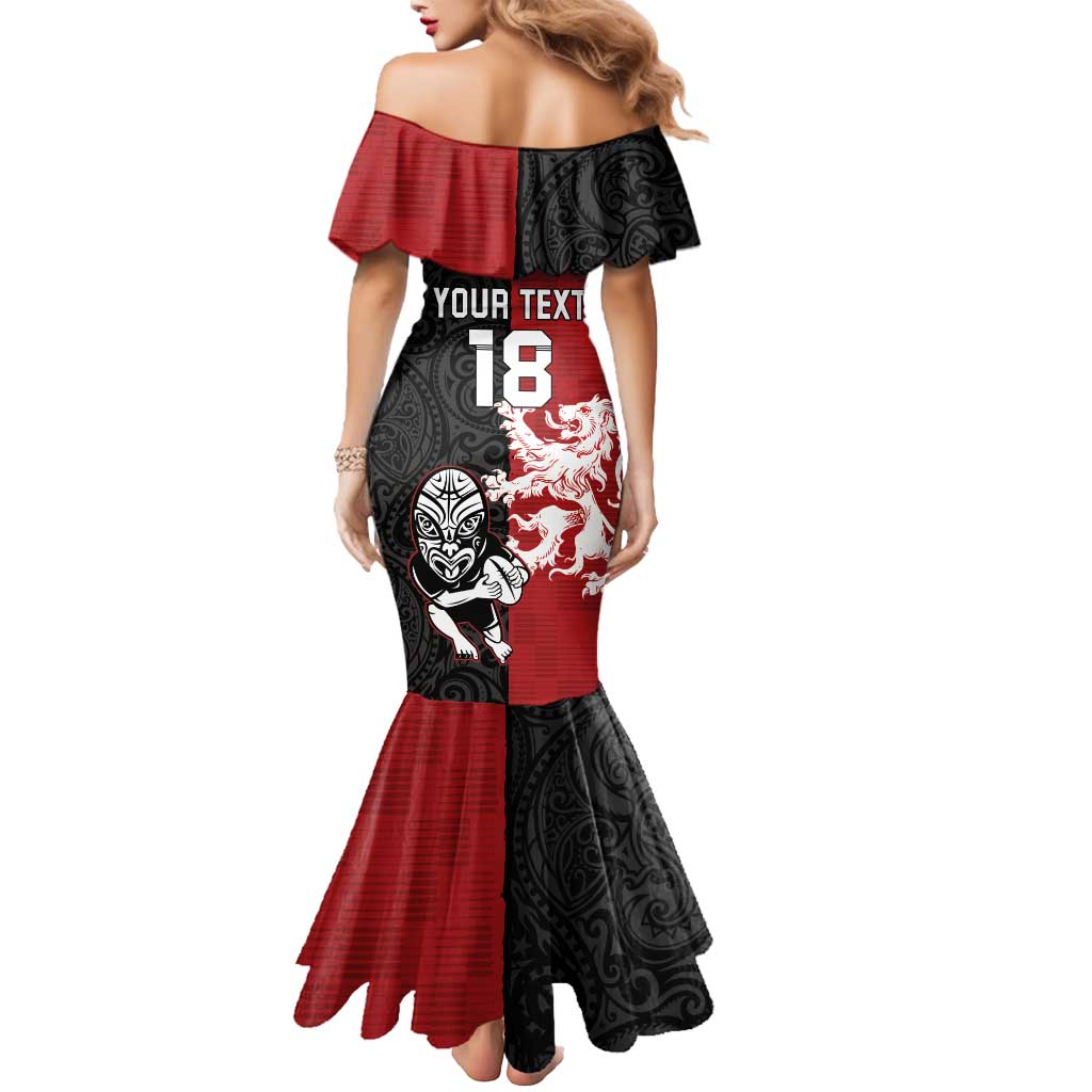 Custom British Lions New Zealand Mermaid Dress Unique Style - Polynesian Pride