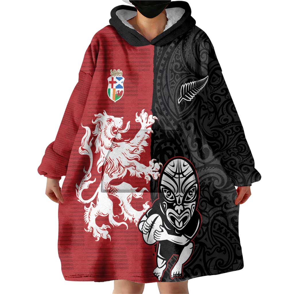 Custom British Lions New Zealand Wearable Blanket Hoodie Unique Style LT18 - Polynesian Pride