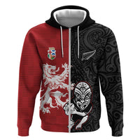 Custom British Lions New Zealand Zip Hoodie Unique Style LT18 Zip Hoodie Red - Polynesian Pride