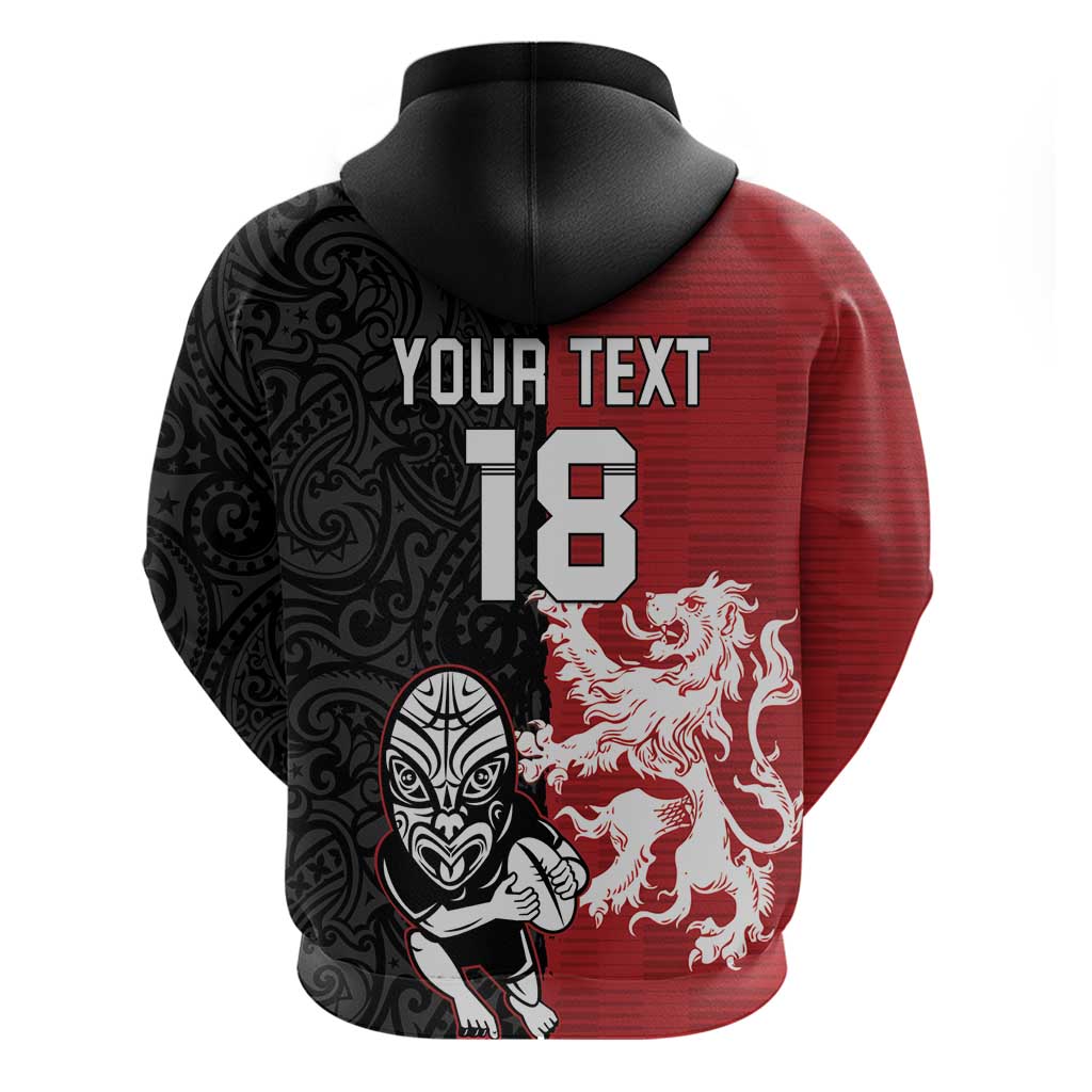 Custom British Lions New Zealand Zip Hoodie Unique Style LT18 - Polynesian Pride