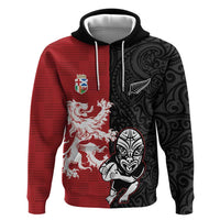 Custom British Lions New Zealand Zip Hoodie Unique Style LT18 Pullover Hoodie Red - Polynesian Pride