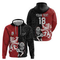 Custom British Lions New Zealand Zip Hoodie Unique Style LT18 - Polynesian Pride