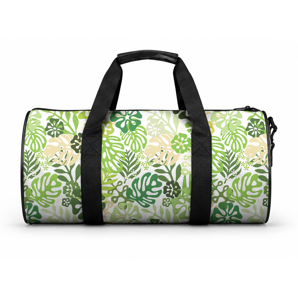 Green Aloha Hawaiian Duffle Bag Monstera Hibiscus Tropical Pattern LT19 One size Green - Polynesian Pride