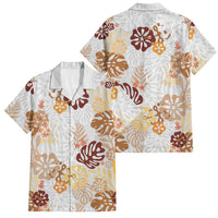 Brown Aloha Hawaiian Family Matching Mermaid Dress and Hawaiian Shirt Monstera Hibiscus Tropical Pattern