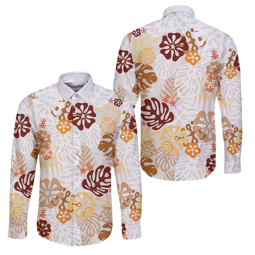 Brown Aloha Hawaiian Family Matching Short Sleeve Bodycon Dress and Hawaiian Shirt Monstera Hibiscus Tropical Pattern