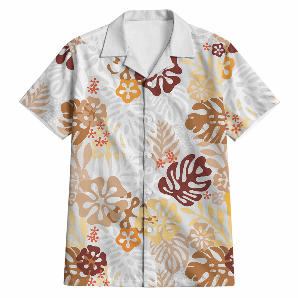 Brown Aloha Hawaiian Hawaiian Shirt Monstera Hibiscus Tropical Pattern