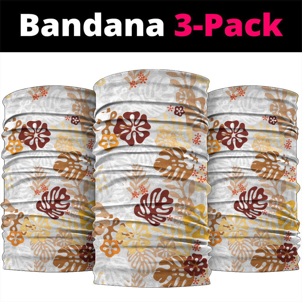 Brown Aloha Hawaiian Neck Gaiter Monstera Hibiscus Tropical Pattern LT19 package One Size: 25*50cm Brown - Polynesian Pride