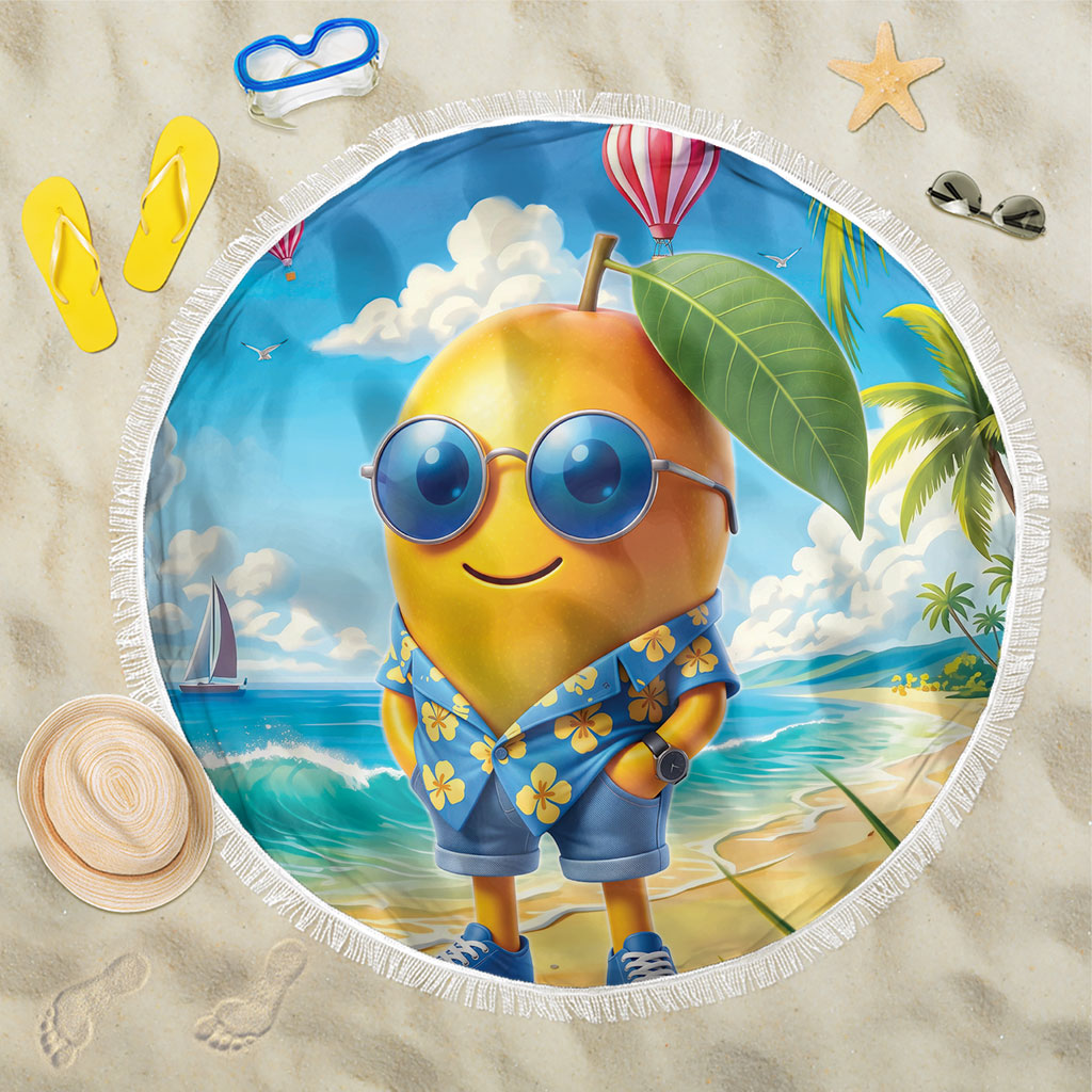 Funny Hawaii Mango Beach Blanket Tropical Summer Beach Mascot Vacation LT19 One Size 150cm Blue - Polynesian Pride