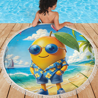 Funny Hawaii Mango Beach Blanket Tropical Summer Beach Mascot Vacation LT19 - Polynesian Pride