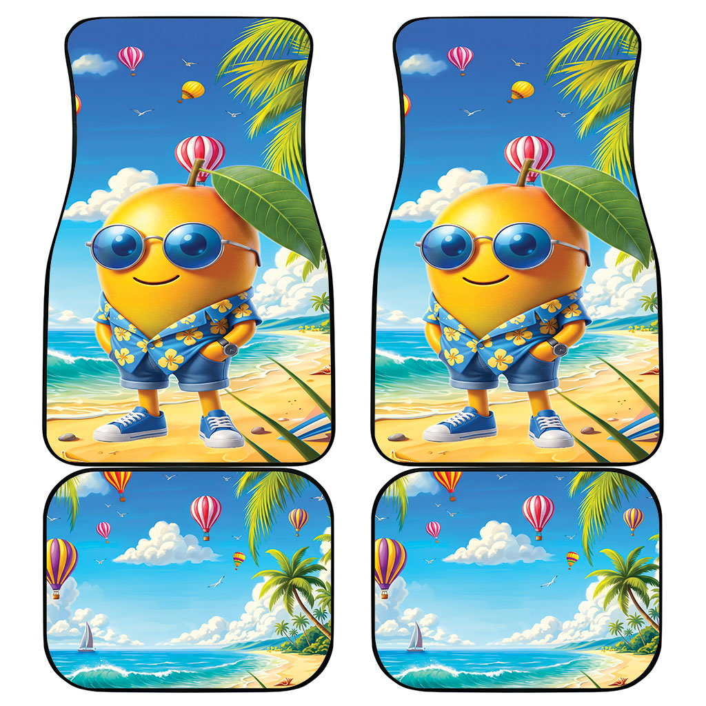 Funny Hawaii Mango Car Mats Tropical Summer Beach Mascot Vacation