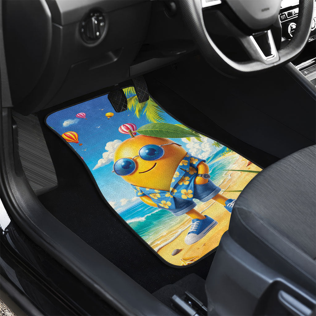 Funny Hawaii Mango Car Mats Tropical Summer Beach Mascot Vacation