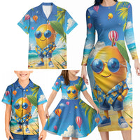 Funny Hawaii Mango Family Matching Long Sleeve Bodycon Dress and Hawaiian Shirt Tropical Summer Beach Mascot Vacation LT19 - Polynesian Pride