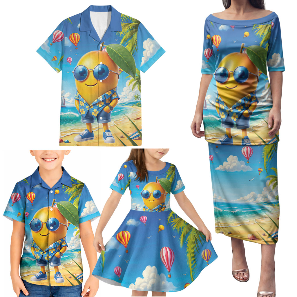 Funny Hawaii Mango Family Matching Puletasi and Hawaiian Shirt Tropical Summer Beach Mascot Vacation LT19 - Polynesian Pride