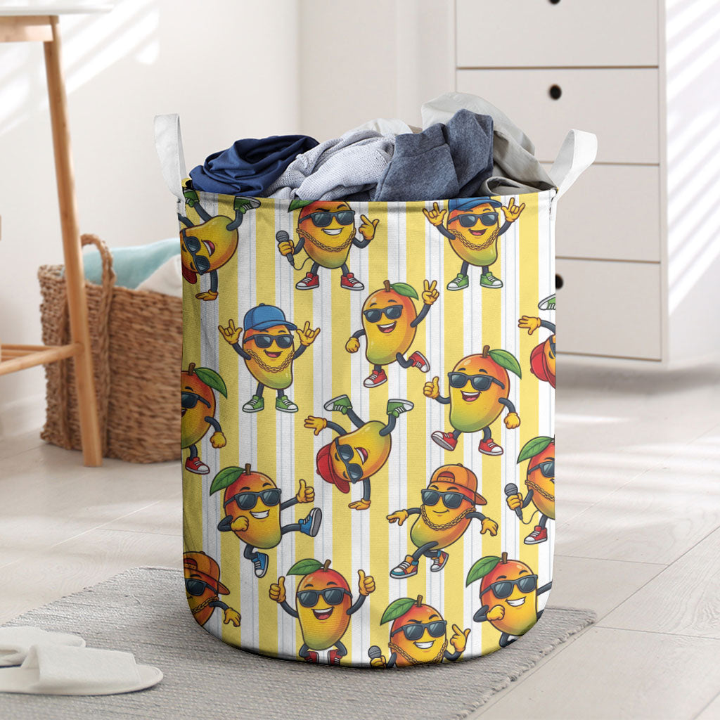 Funny Hawaii Mango Hip Hop Cartoon Laundry Basket Summer Beach Party LT19 Yellow - Polynesian Pride